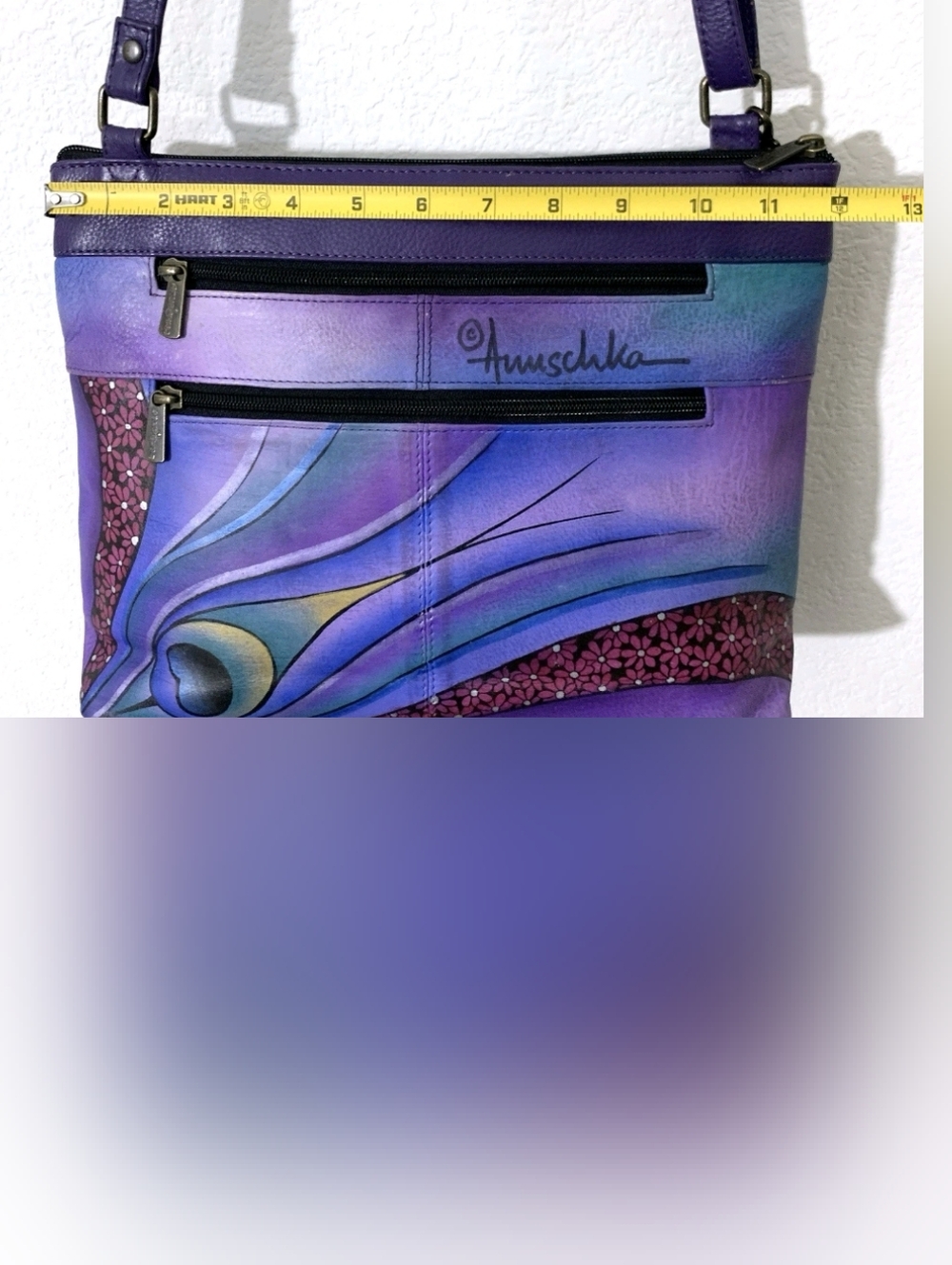 ANUSCHKA Leather Dual Compartment CB, 7-Pocket Handbag Purse + Access NWT - Picture 11 of 13